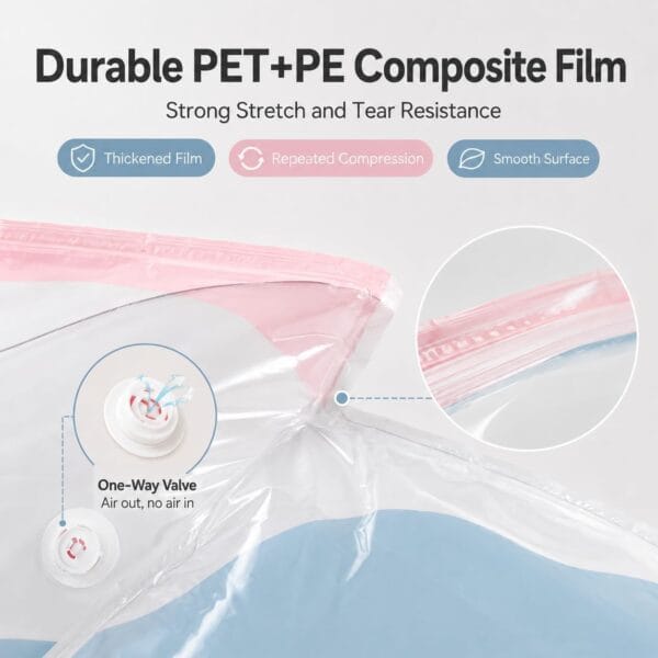 3 PACK No-Pump Vacuum Storage Bags-Free Shipping