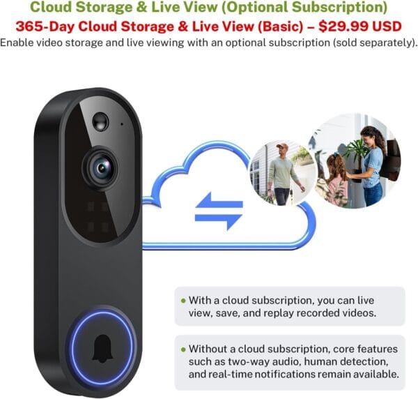 71ty3cs32BL._AC_SL1500_ Lunelyx 1080P Wireless Video Doorbell Camera
