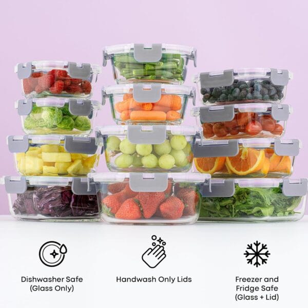 812onyaJPRL._AC_SL1500_.jpg 24 Piece Glass Food Storage Containers with Lids-Gray