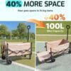 Collapsible Wagon Cart Max 350lb Load & Expandable Storage 100L