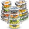 91ds16mRWLL._AC_SL1500_.jpg 24 Piece Glass Food Storage Containers with Lids-Gray