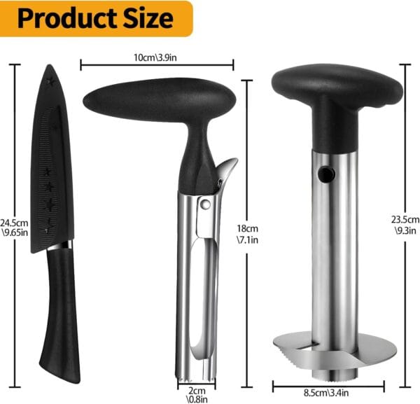 Pineapple Corer and Slicer Stainless Steel Pineapple Cutter and Corer