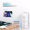 Surge Protector Outlet Extender Power Bar 6 AC with 4 USB Rotating Plug