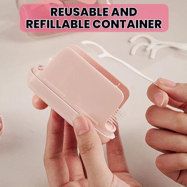 71-gFGnzxzL._AC_SL1500_ 2 PCS Portable Floss Dispenser With 100 Count Dental Flosser With Free Shipping