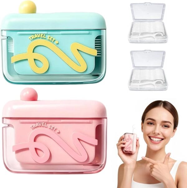 71tLoiPoYHL._AC_SL1500_ 2 PCS Portable Floss Dispenser With 100 Count Dental Flosser With Free Shipping