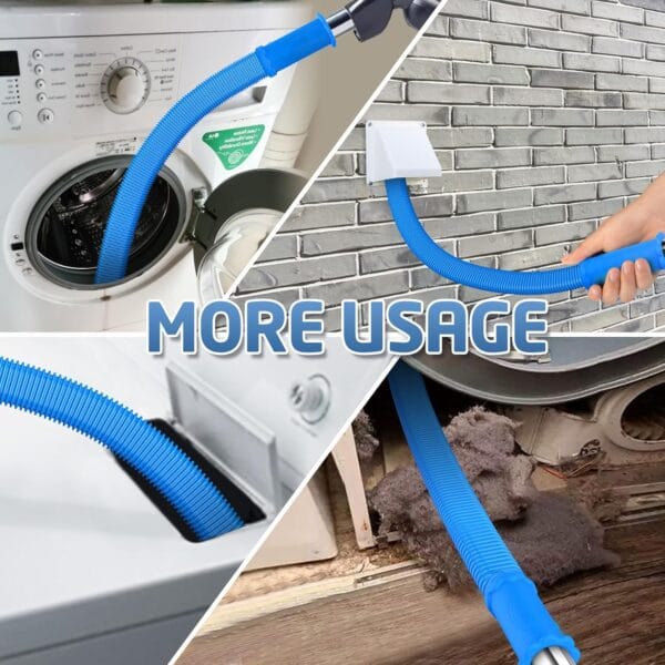 Last Day Free Shipping-2Pcs Dryer Vent Cleaner Kit Universal Vacuum Hose Attachment & Brush