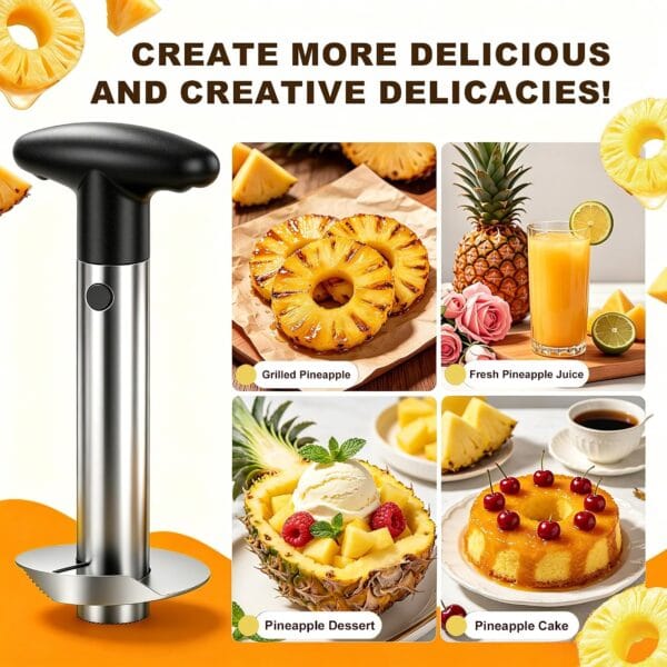 Pineapple Corer and Slicer Stainless Steel Pineapple Cutter and Corer