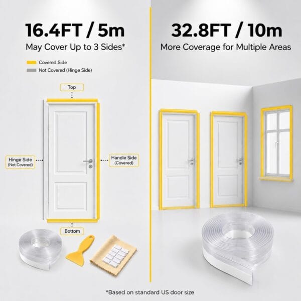 613ro6Lv3BL._AC_SL1254_ 16.4FT Weather Stripping Door Seal, Clear Silicone Door Seal Strip for Door Frame