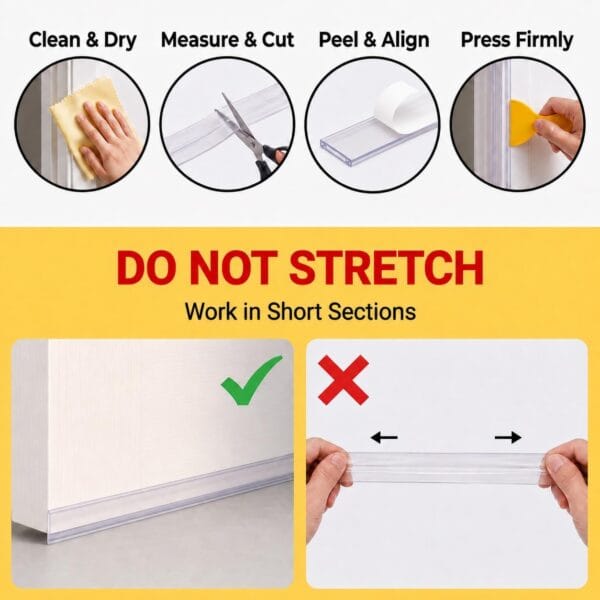 61GdG0iMI6L._AC_SL1254_ 16.4FT Weather Stripping Door Seal, Clear Silicone Door Seal Strip for Door Frame